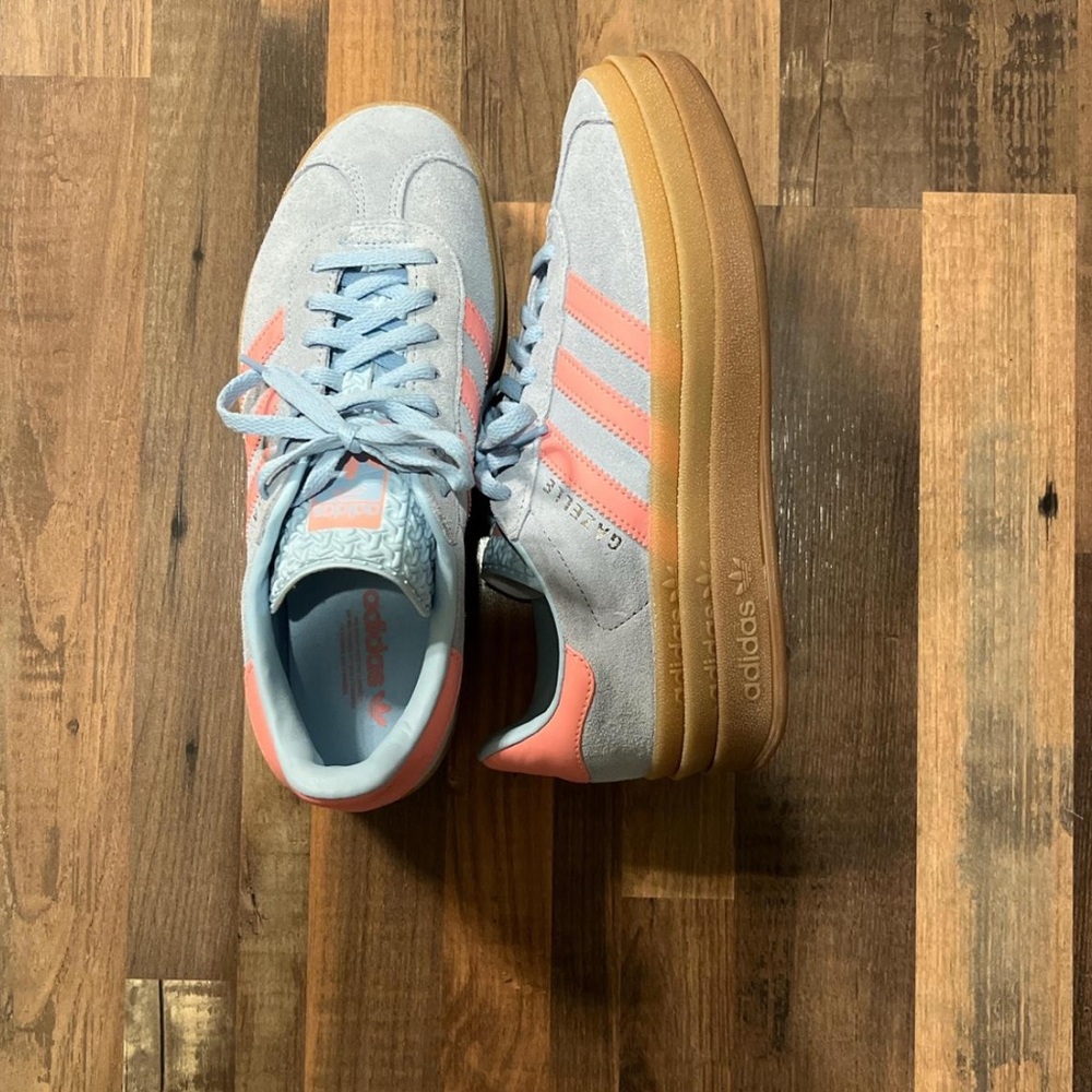 Adidas Light Blue and Pink Sneakers